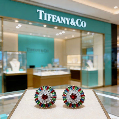 T Color Crystal Earrings