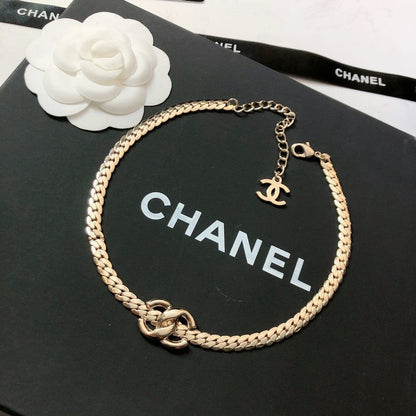 CC 25A Snake Pattern Gold Chain Necklace