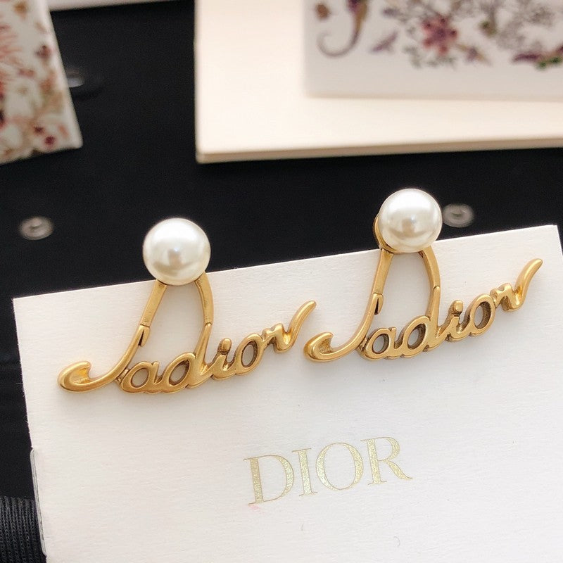 CD J'Adior Pearl Diamond Earrings