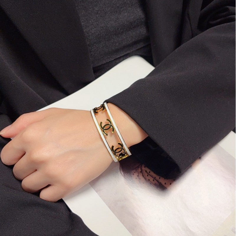 CC Hollow Gold Cuff Bracelet