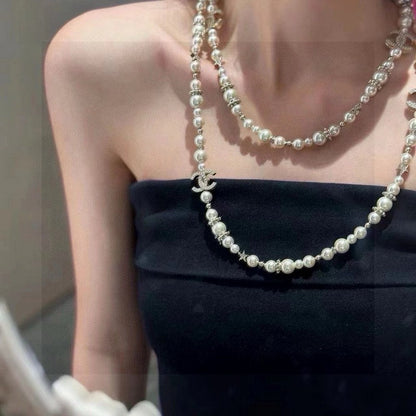 CC 26C Long Pearl Necklace