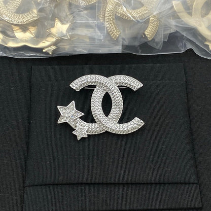 CC Star Gold Diamond Brooch