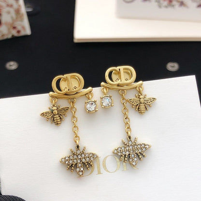 CD Tribales Diamond Bee Long Earrings