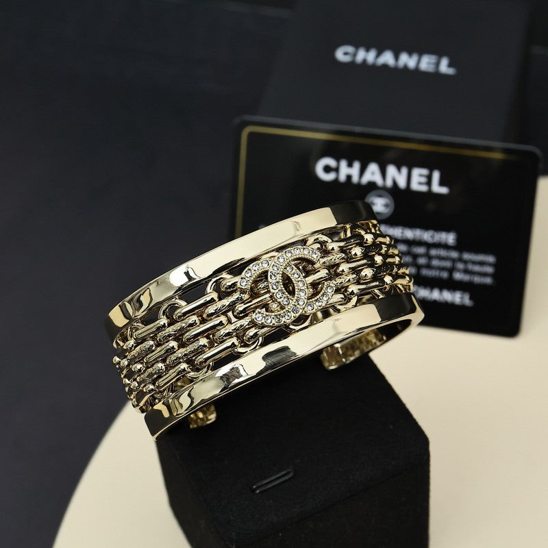 CC Diamond Wide Cuff Bracelet