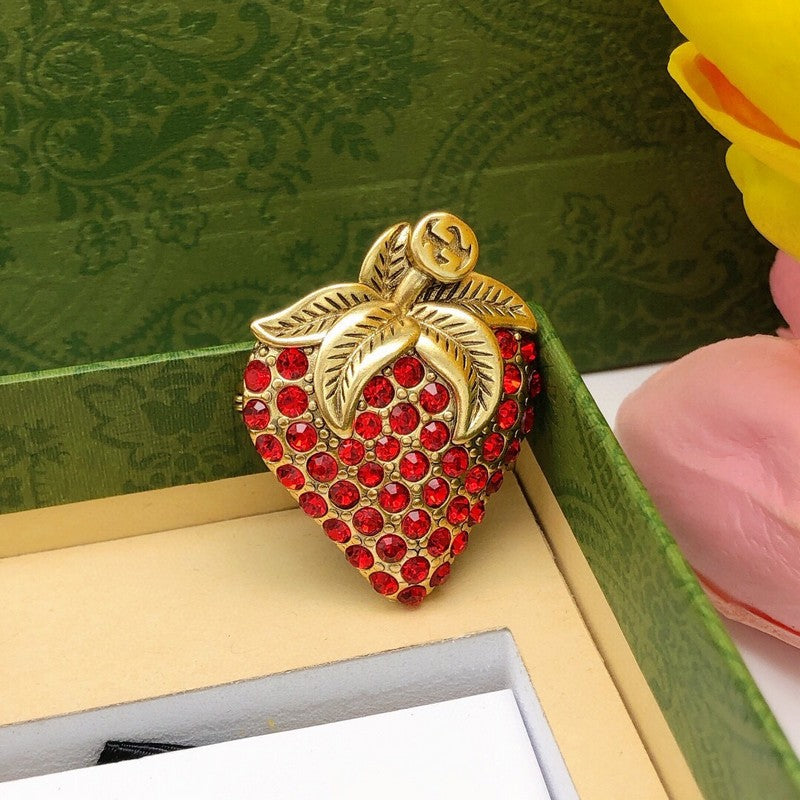 GG Strawberry Crystal Brooch