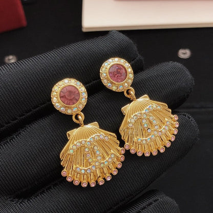CC Color Crystal Seashell Earrings