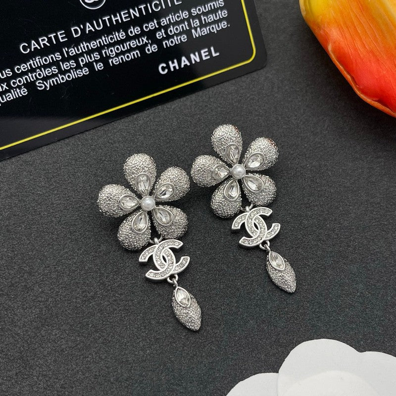 CC Flower Diamond Earrings