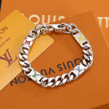 Louis Monogram Color Logo Chain Bracelet