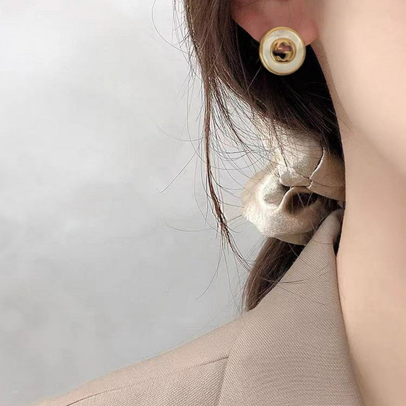 GG Gold Pearl Earrings