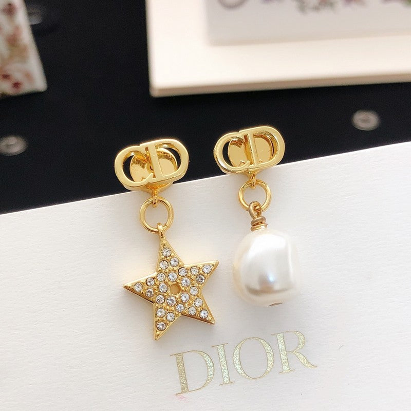 CD Tribales Star Pearl Drop Earrings