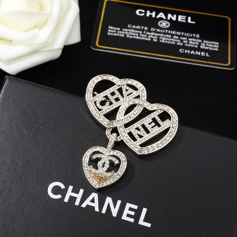 CC Triple Heart Gold Brooch