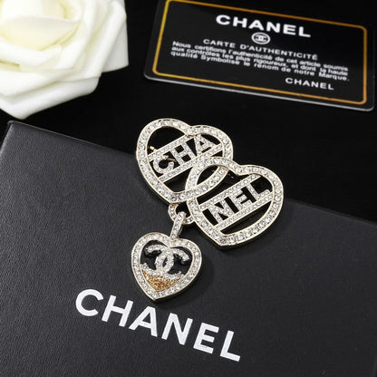 CC Triple Heart Gold Brooch