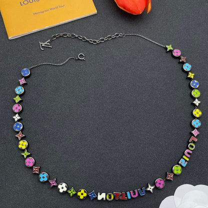 Louis Color Script Gold Necklace