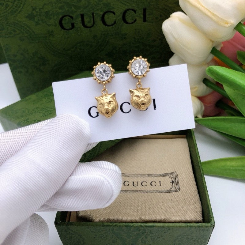 GG Tiger Drop Earrings