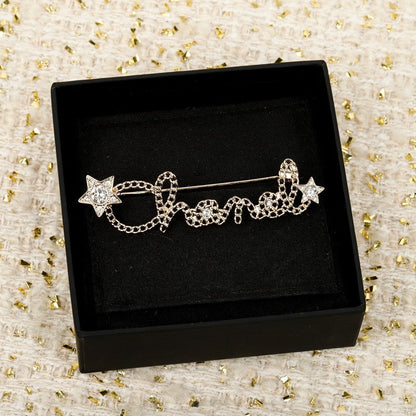 CC Leather Gold Brooch