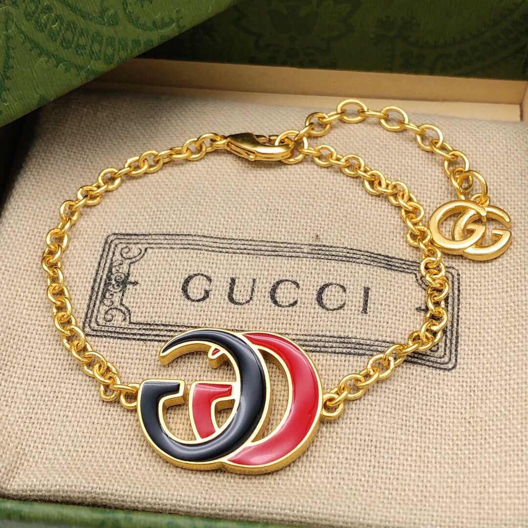 GG Pink & Black Logo Bracelet
