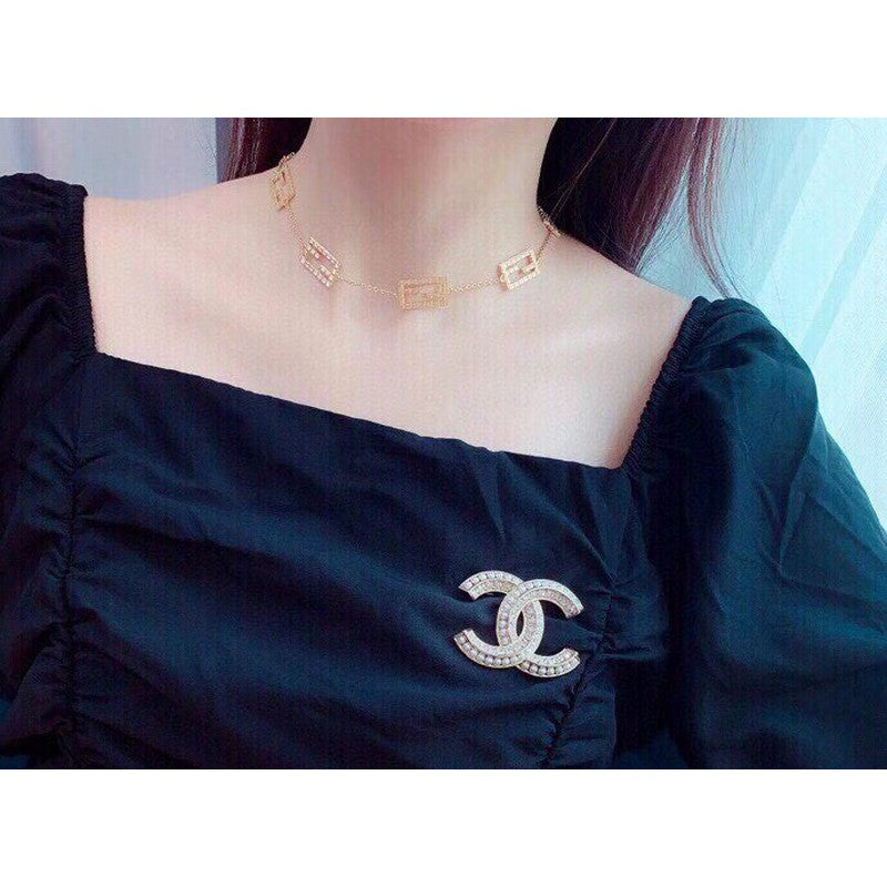 CC Pearl & Diamond Gold Brooch