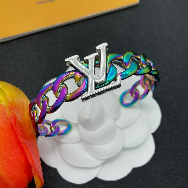 Louis Monogram Purple Cuff Bracelet