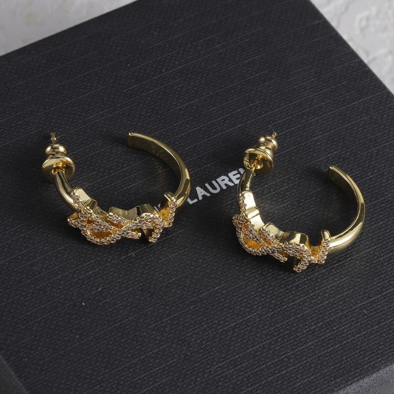 Saint Gold Diamond Circle Earrings