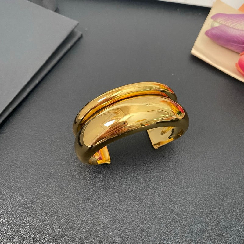 Saint Wide Gold Bracelet