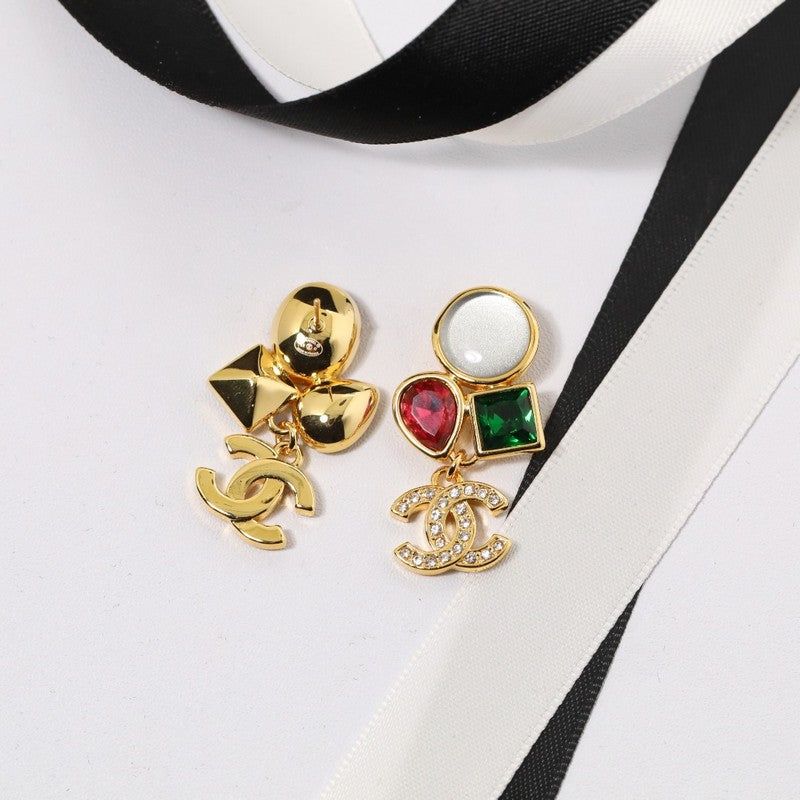 CC Color Crystal Gold Earrings