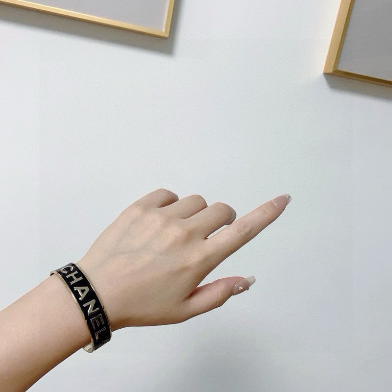 CC Black & White Wide Cuff Bracelet