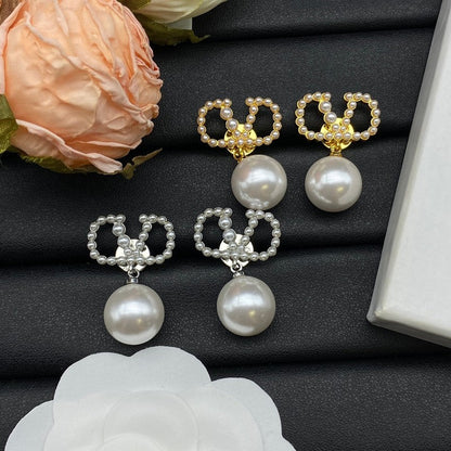Vlogo Pearl Gold Earrings