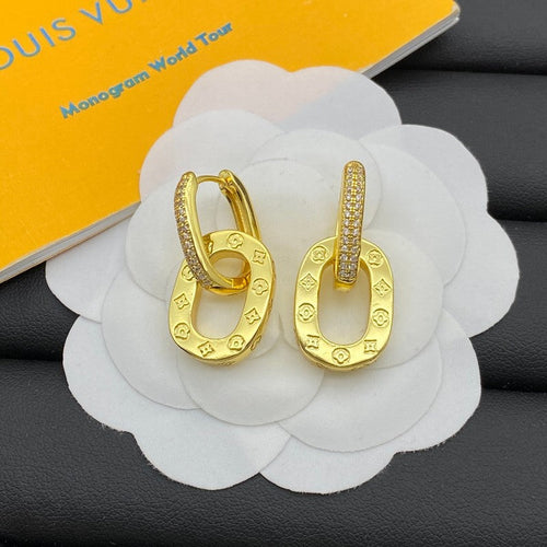 Louis Double Circle Diamond Earrings