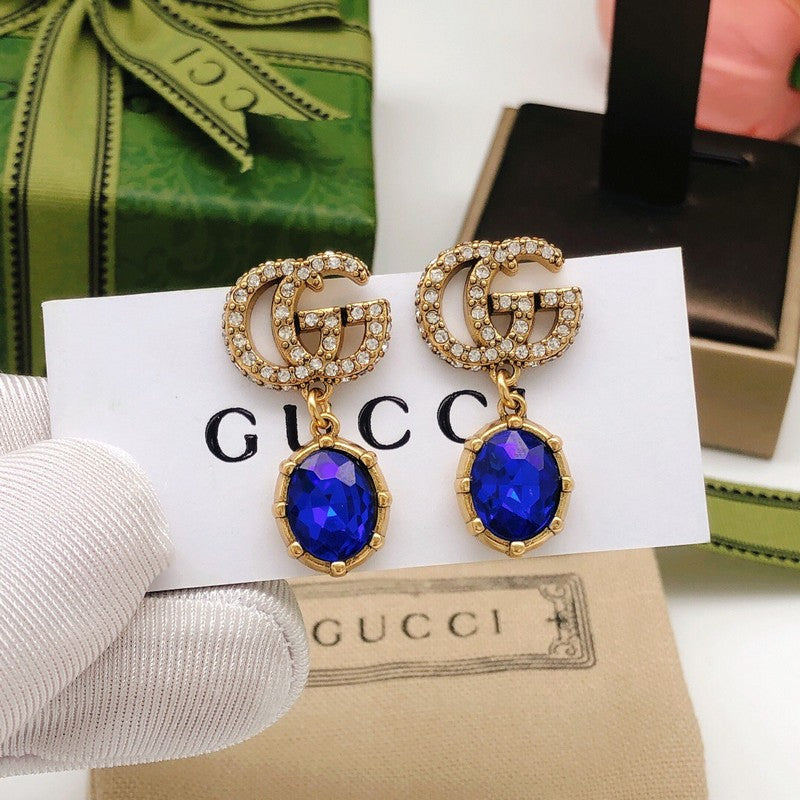 GG Blue Crystal Earrings