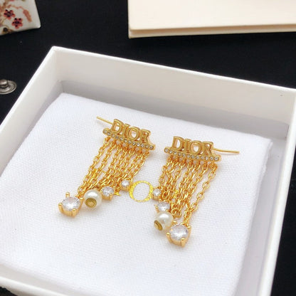 CD Tribales Tassel Gold Earrings