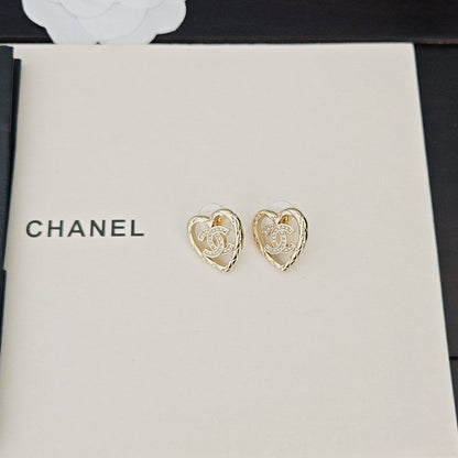 CC Heart Diamond Earrings