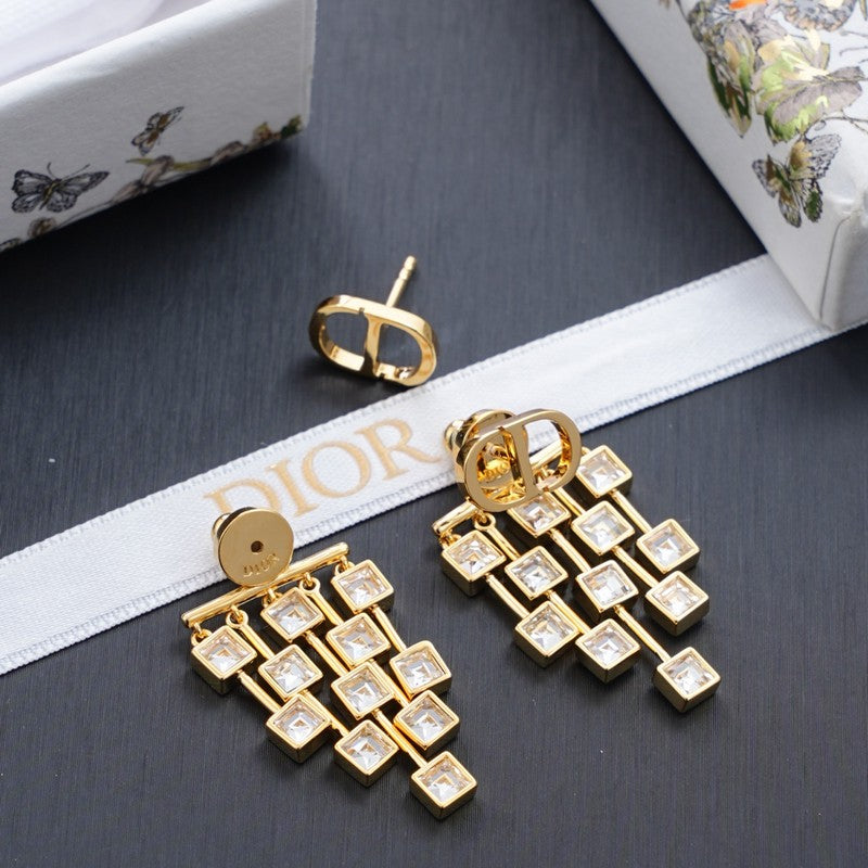 CD Crystal Tassel Earrings
