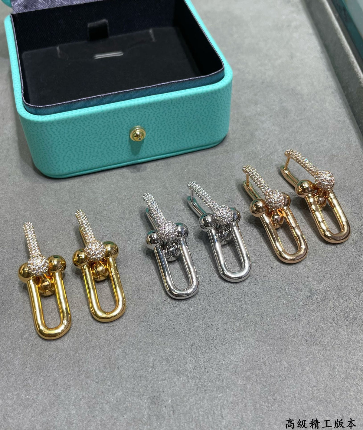 Tiff HardWear Large Link Diamonds Earrings