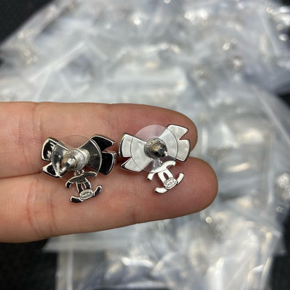 CC Bow Tie Diamond Small Earrings