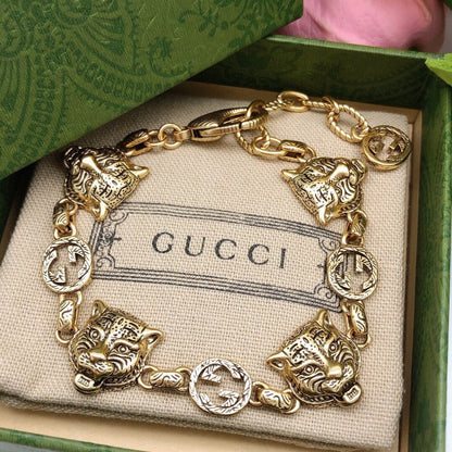 GG Tiger Gold Chain Bracelet