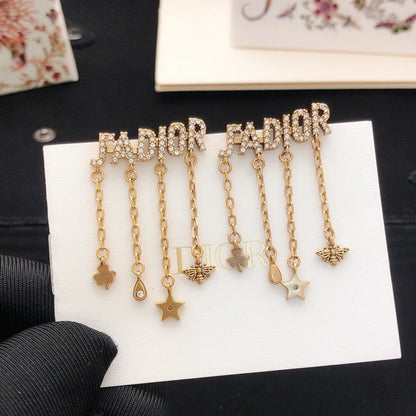 CD Tribales Star Diamond Chain Earrings