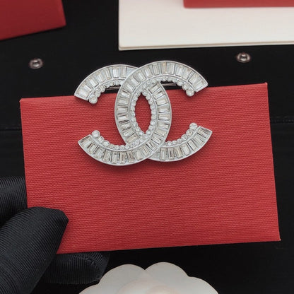 CC Crystal Gold Brooch