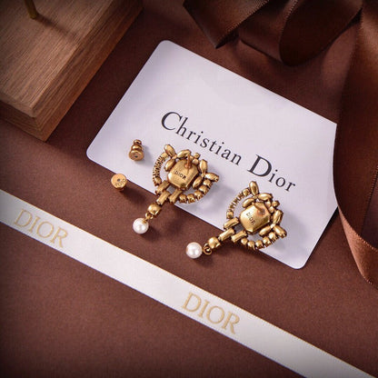 CD Crystal Gold Earrings