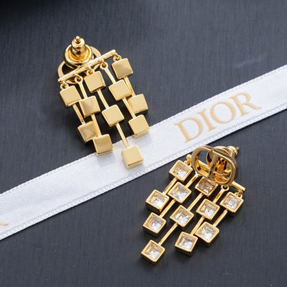 CD Crystal Tassel Earrings