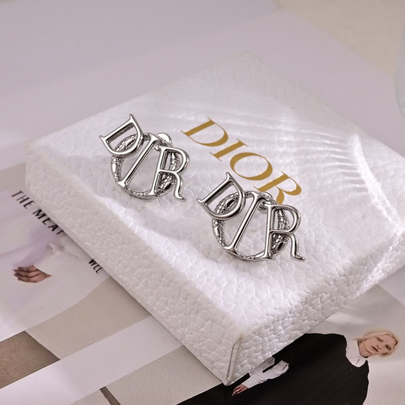 CD White Gold Earrings