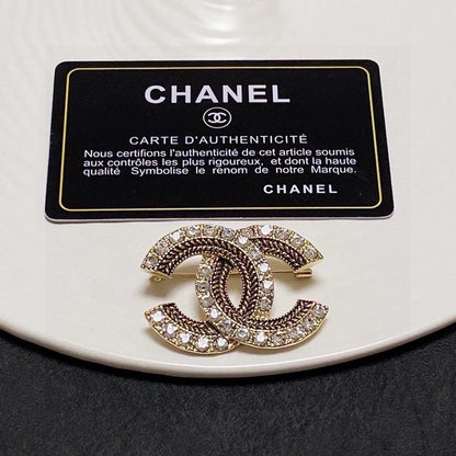 CC Diamond Gold Brooch