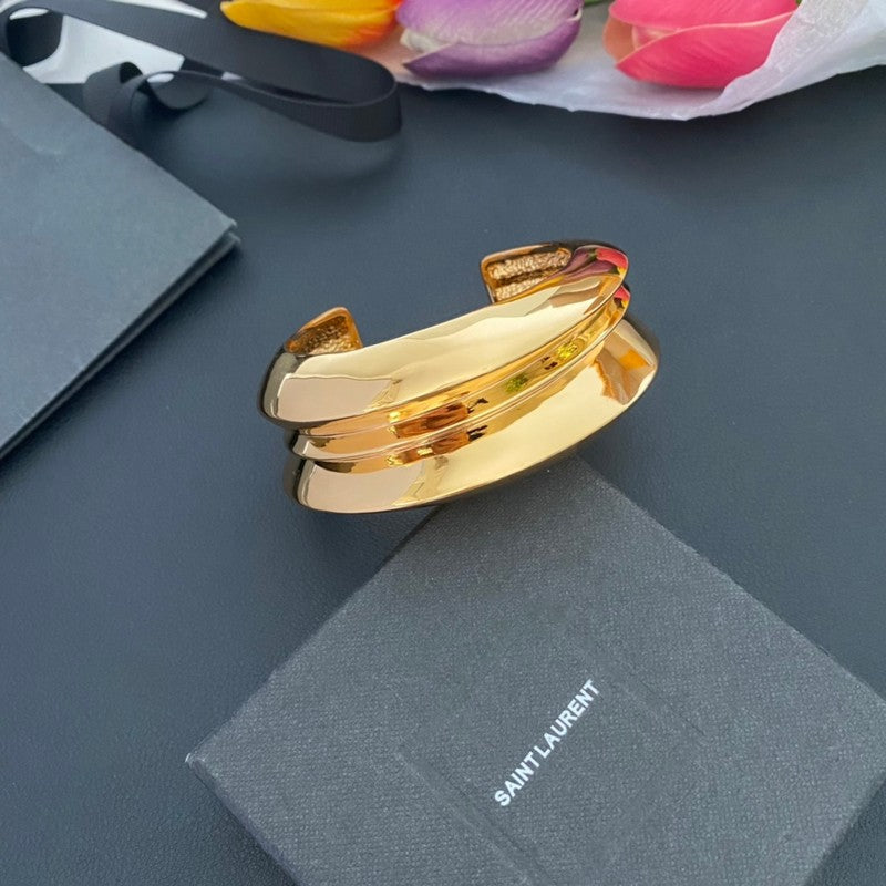 Saint Wide Gold Vintage Bracelet