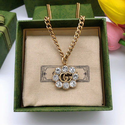 GG Flower Crystals Necklace
