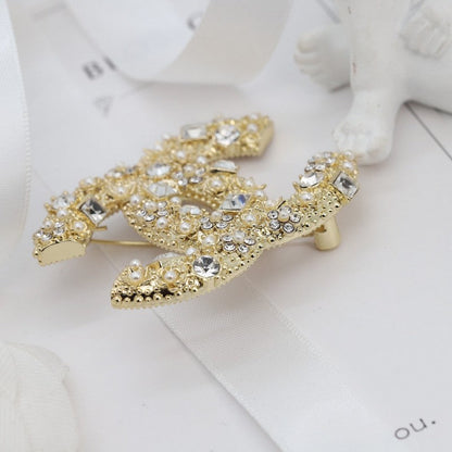 CC Crystal Gold Brooch