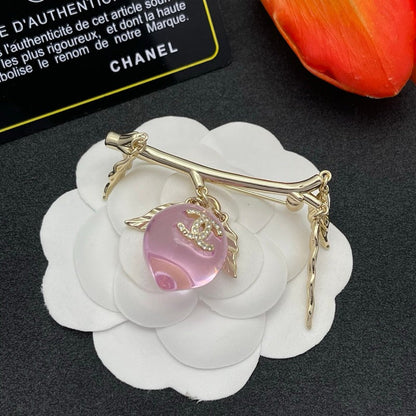 CC Pink Crystal Heart Brooch