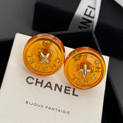 CC Orange Resin Earrings