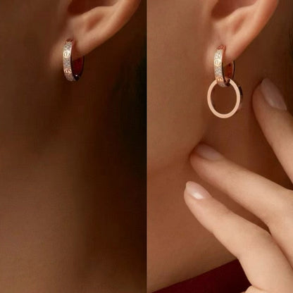 18K Love Pave Diamond Earrings