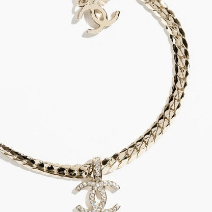 CC Snake Pattern Gold Chain Necklace