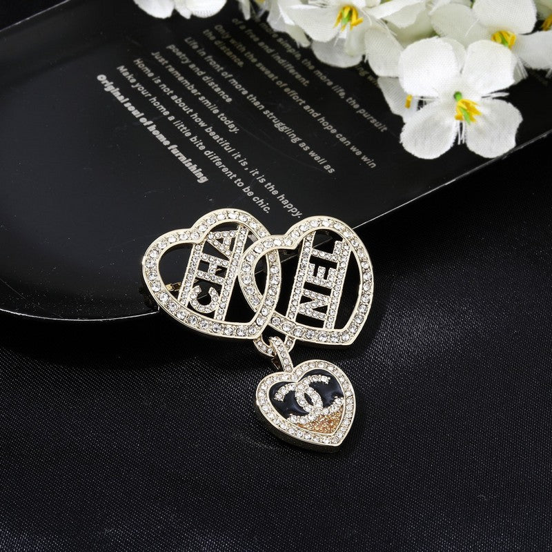 CC Triple Heart Gold Brooch