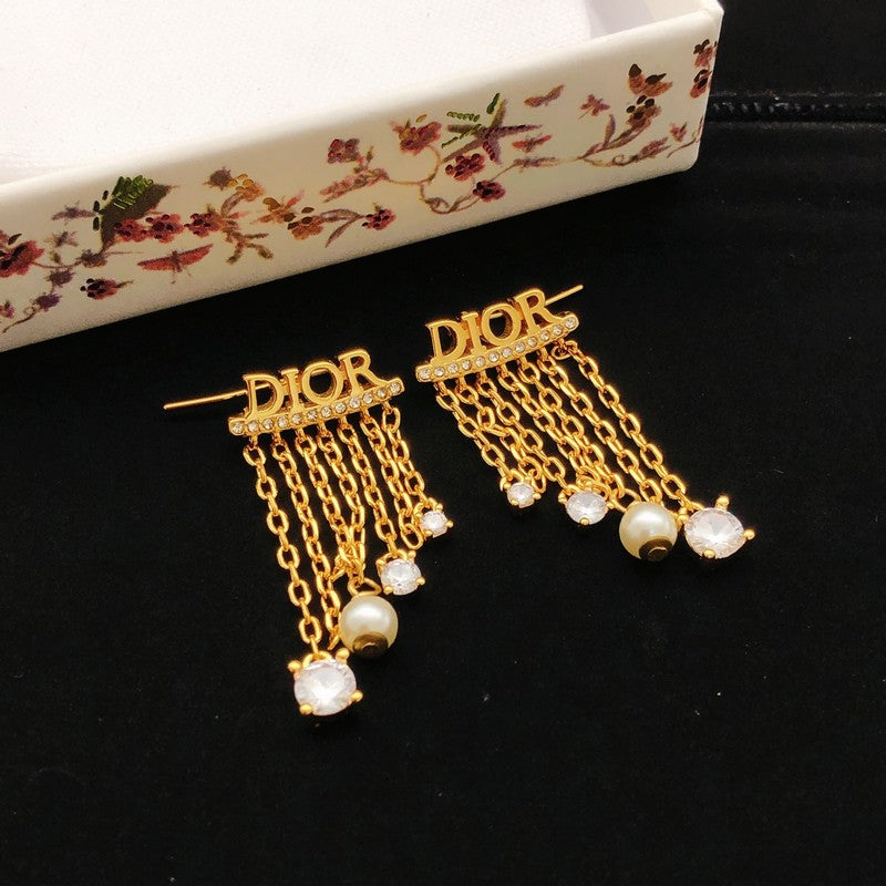 CD Tribales Tassel Gold Earrings